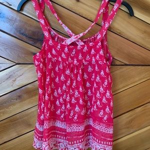 Express Pink Sheer Scoop Neck Tank Top, Size Small